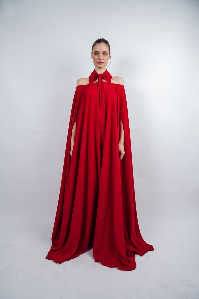 Collar Cape Gown