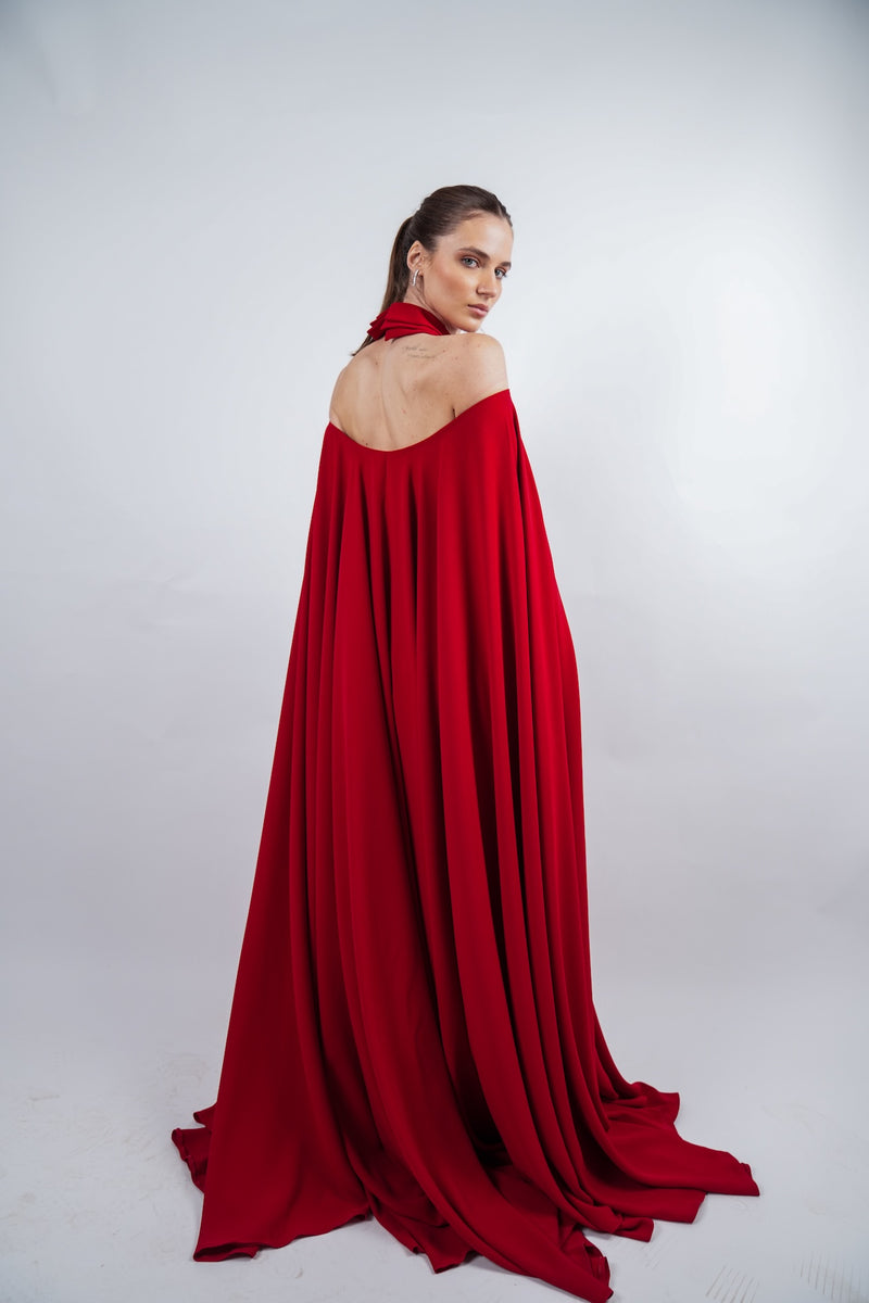 Collar Cape Gown
