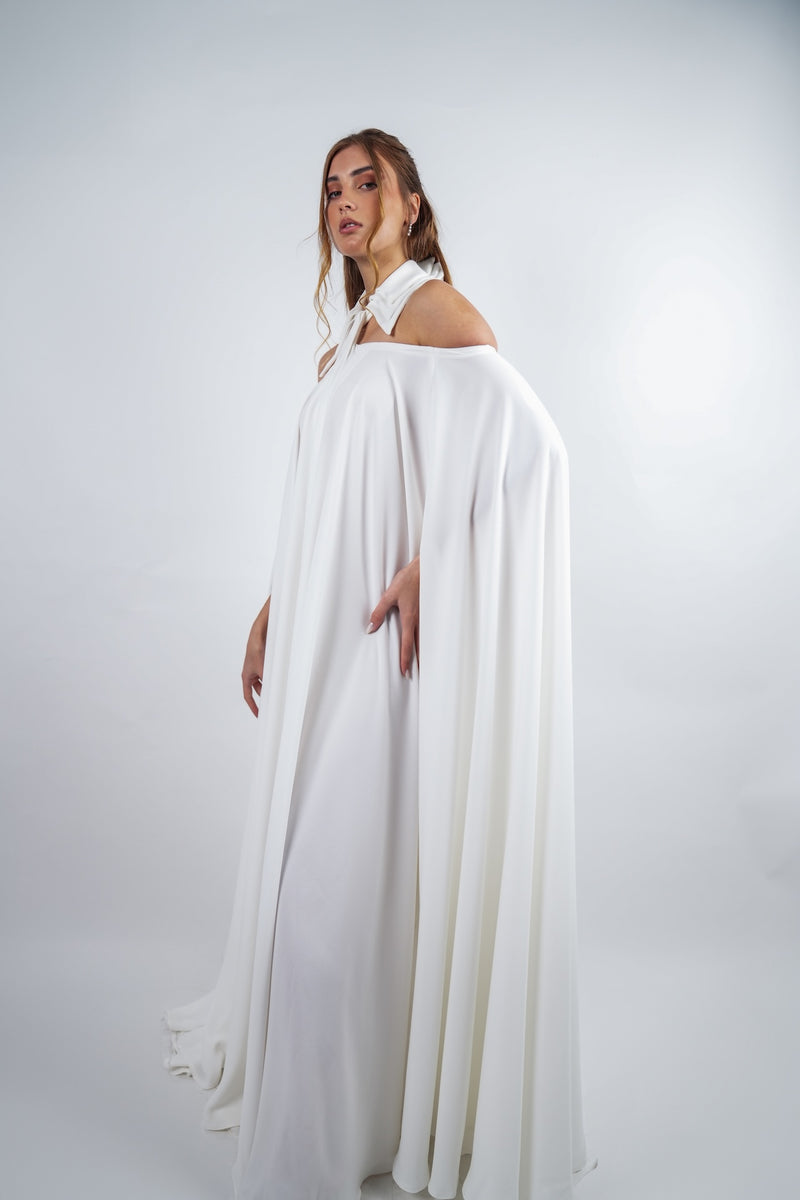 Collar Cape Gown
