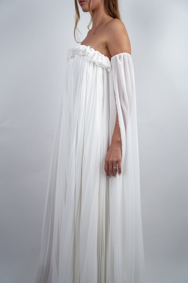 White Pleated Gown