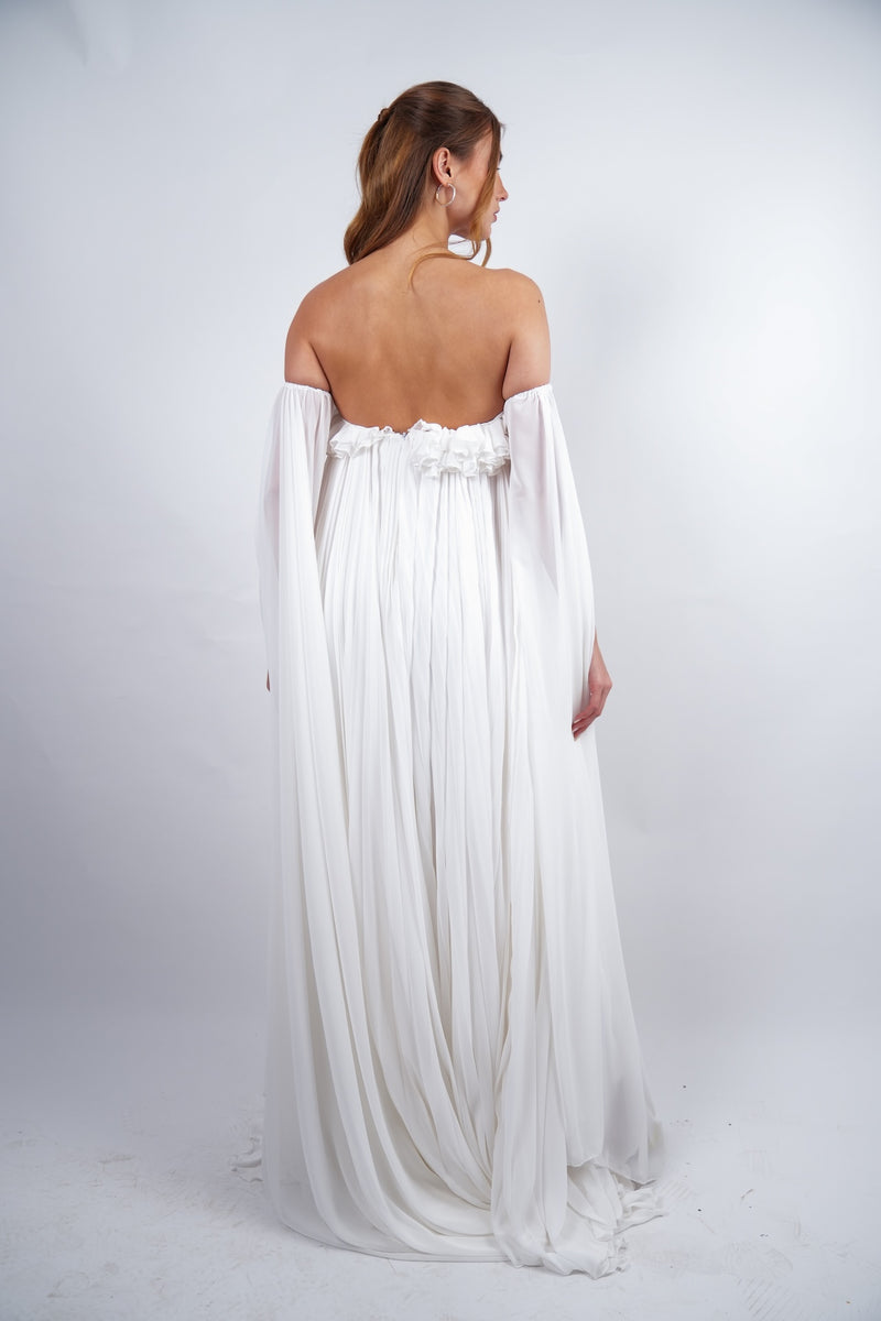 White Pleated Gown