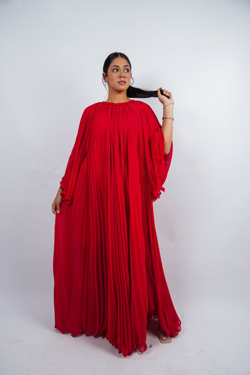 Pleated Kaftan Dress