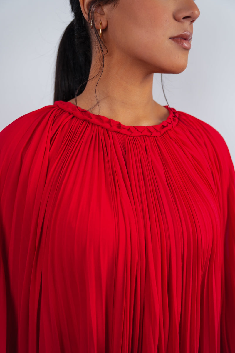 Pleated Kaftan Dress