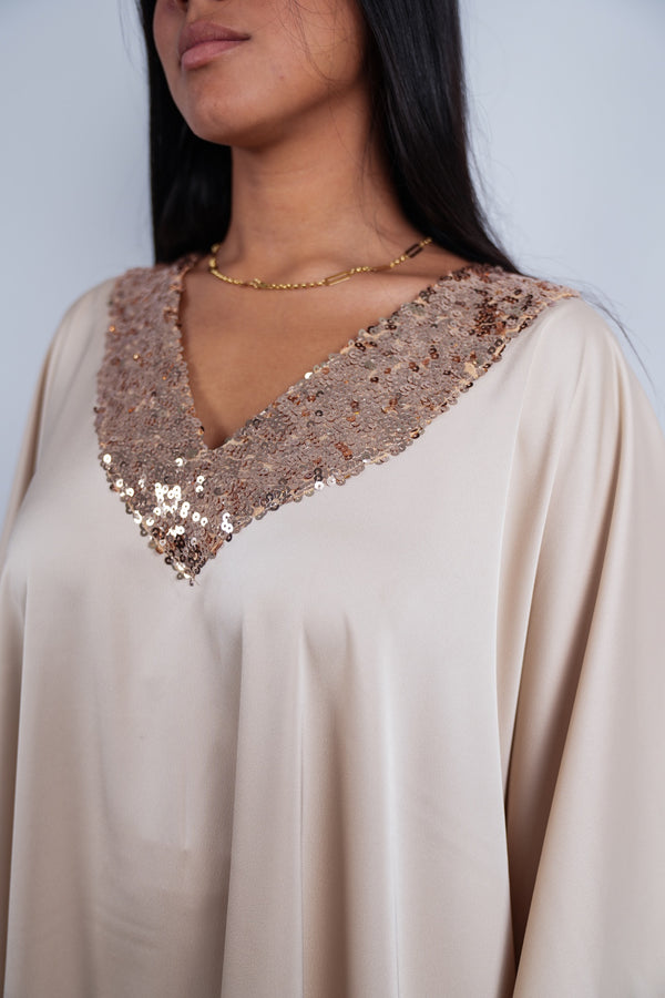 Sequin Trim Kaftan