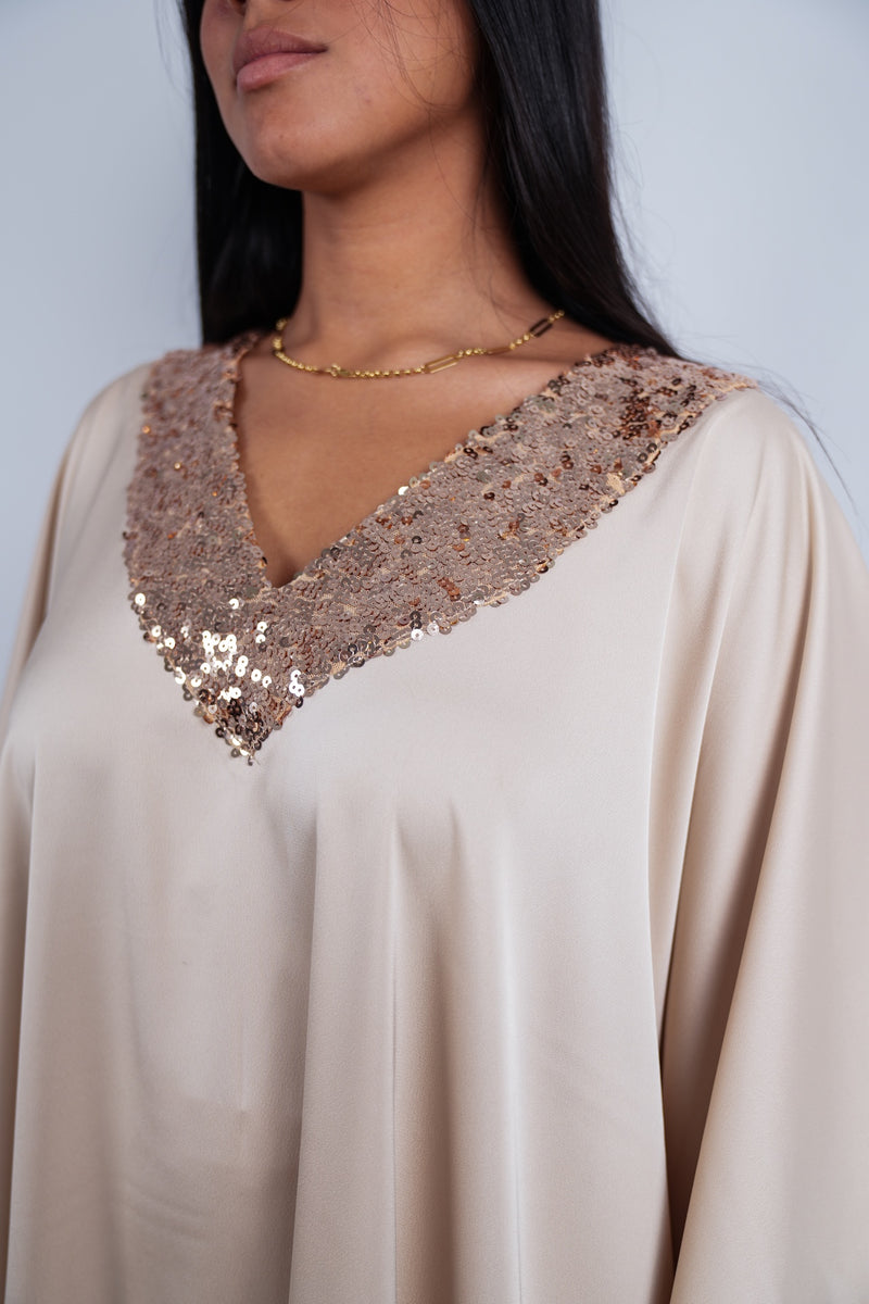 Sequin Trim Kaftan